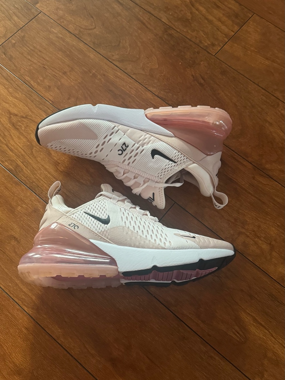 Nike Air Max 270 Women’s Sneakers - White with Pink Accents - Picture 2 of 9